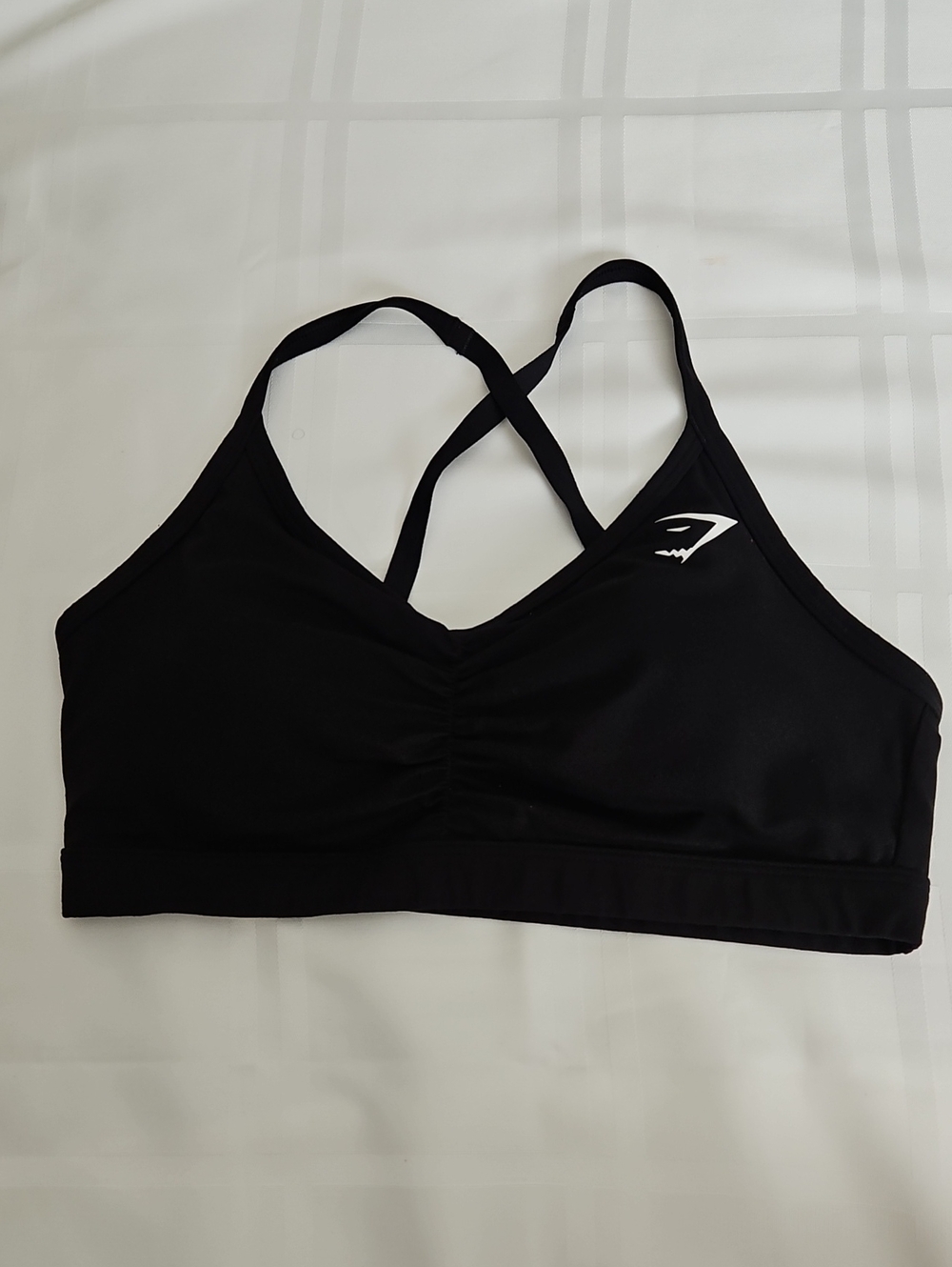 GYMSHARK Black Cross-Back Swim Sports Bra